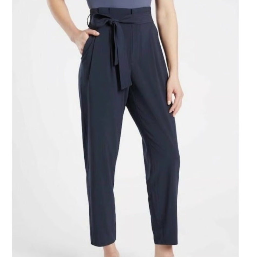 Athleta Skyline Pant II Blue Tie Belt Size 0